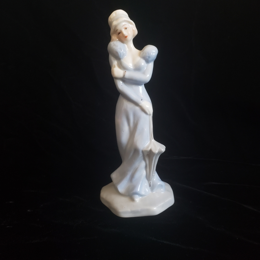 #Porcelain Retro Style Dressed Nice Lady Figurine